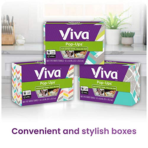 Viva PopUps Paper Towels, White, 60 Sheets Pricepulse