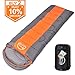 LATTCURE Sleeping Bag, Comfort Portable Lightweight Envelope Sleeping Bag with Compression Sack for Camping,Hiking,Backpacking,Traveling and Other Outdoor Activities -Single,Orange+Grey,(75