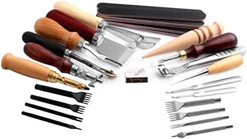 Ninko 1Set Leather Craft Punch Tools Stitching Carving Working Sewing Saddle Groover