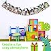 LINGTEER Dinosaur Party Happy Birthday Banner Sweet 1st Baby Shower Baby First Birthday Kids Bday Picture Photo Booth Personalized DIY Banner Party Decorations - Black