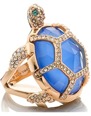 Kate Spade Paradise Found Pave Blue Crystal Turtle Ring 6