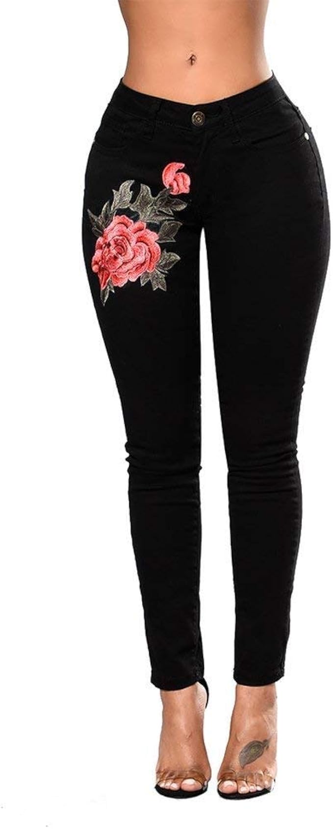 Huixin Pantaloni Denim Donna Jeans Larghi Rigati E Pantaloni Dritti Pantaloni Costume Larghi Larghi Pantaloni Denim Pantaloni Elastici in Vita (Color