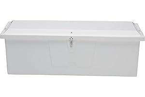 TAYLORMADE TAYLOR MADE PRODUCTS Stow 'N Go Medium Fiberglass Dock Box, White (24"H x 72"W x 23"D) – Fiberglass construction, UV gelcoat finish, stainless steel lockable latch and hardware – 2020108642