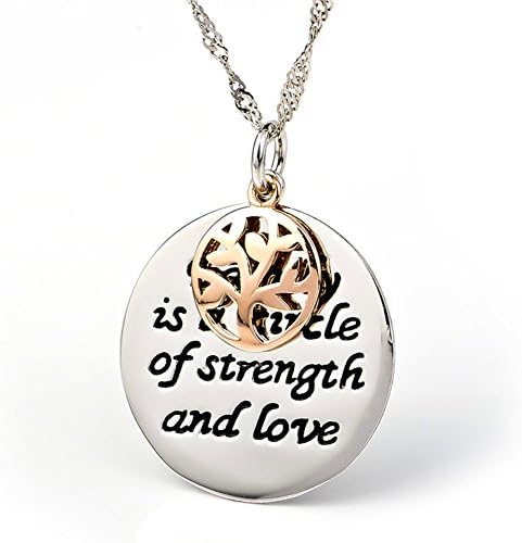S925 Sterling Silver CZ Inspirational Family Tree of Live Love Personalized Charm Pendant Necklace