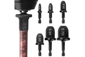 XIEJY HVAC Repairing Set, Swaging Tool Drill Bit Set Air Conditioner Copper Tube Expander Press Tool Drill Bit Set, Manual Pipe Swage Tool Drill Bit with 1/4''， 3/8''，1/2''， 5/8''，3/4''，7/8''Bits (6)