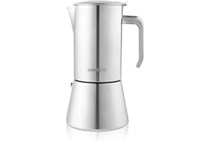 wedrink Stovetop Espresso Maker Stainless Steel Moka Pot for Greca, Induction, Electric & Gas Stoves(9 cup)