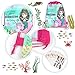 POKONBOY 24 Pack Mermaid Party Favor Gift Bags for Mermaid Party Supplies and Party Decorations, Mermaid Drawstring Backpacks, Mermaid Party Goodies Bags for Kids Mermaid Birthday Party & 10 Sheets of Tattoos