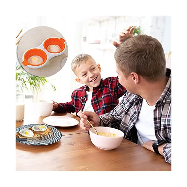 Microwave Egg Poacher 2, Draining Egg Boiler, Microwave Cookware Egg Poachers Non Stick, Portable Boiled Egg Cooker Egg Steamer Kitchenware