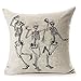 MFGNEH Halloween Decorations Skull Pillow Covers, Home Decor Cotton Linen Sofa Throw Pillow Case Cushion Cover 18