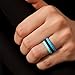 ThunderFit Thin and Stackable Silicone Rings, 8 Pack Silicone Wedding Bands for Women - Diamond Pattern