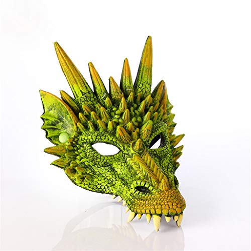 Jinjin Animal Faucet Mask Halloween Mask Masquerade Role Playing Adult Party Costume Mask Cool Appearance Attractive to Become The Focus of Everyone (Green)