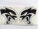 2 Black Dodge Mopar Hell Cat Challenger Charger Hellcat Die Cut Decals by SBD DECALS