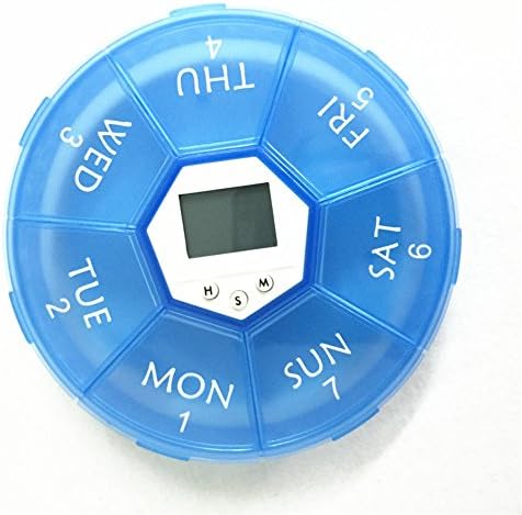 Alice Windowshop Mini Pill Box Portable Pill Organizer with Reminder 4 Group Alarm and Back Light
