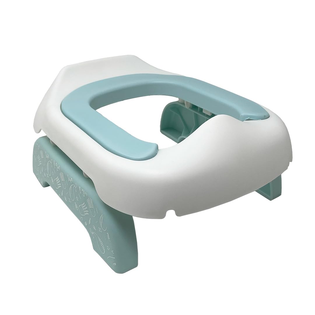 Pote Pals Travel Potty Soft PU Cushioned Travel Potty for Toddlers. Includes 5 Disposable Potty Liners. Part of The Award-Winning Pote Pals Range. Portable Potty for Toddlers (Blue Ocean)