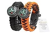 A2S Paracord Bracelet Survival Gear Kit Colorful Everest Series with built-in New Type Compass, Fire Starter, Emergency Knife & Whistle - Pack of 2 - Quick Release Buckles - Lightweight & Durable