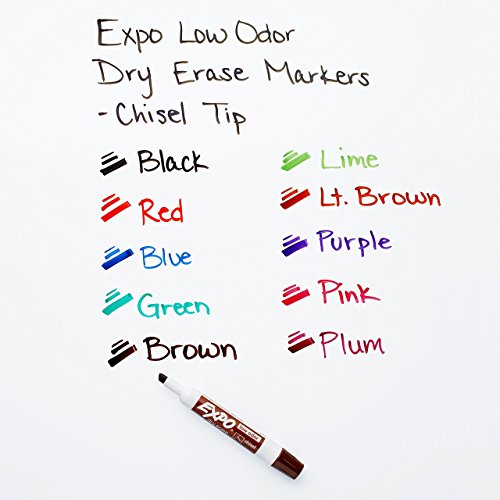EXPO Low Odor Dry Erase Markers, Chisel Tip, Black, 36 Count (Certified Refurbished)