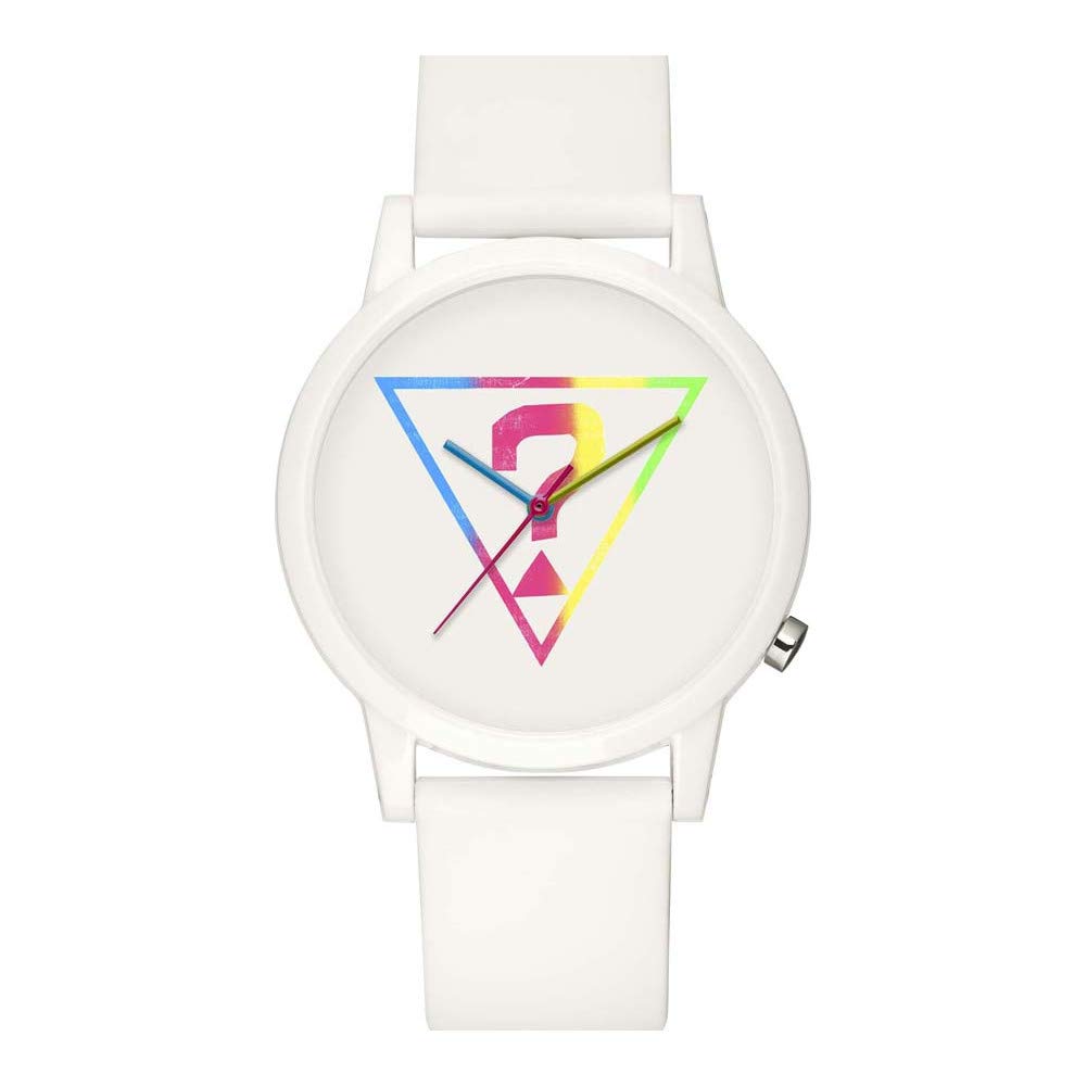 GUESS Women's Quartz Analog Watch with Silicone Strap V1024M1, White, 42MM, V1024M1