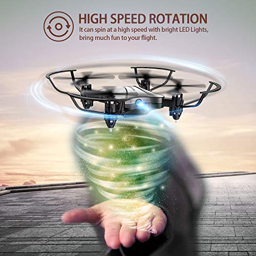Spacekey Mini RC Helicopter Drone for Kids Quadcopter with Altitude Hold, Headless Mode, One-Key Take-Off/Landing, 3D Flip Function and Foldable Arms, Good for Beginners - Silver