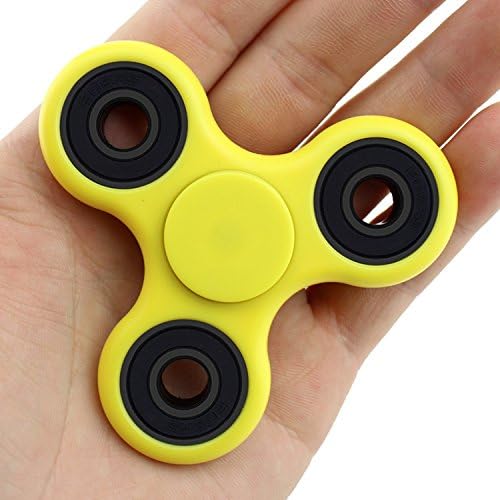 Lizber Anti-Anxiety Fidget Spinner, Tri-Spinner for Fidgeters, Hand Spinner Fidget Toy with Smooth Finished, Best Stress Reducer Toy for ADHD, ADD, Autism, and Killing Time - Yellow