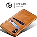 FLY HAWK iPhone X, 5.8 inches, Wallet Phone Case, Slim PU Leather Back Case Cover with Credit Card Holder Khaki Case