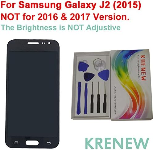 KRENEW Touch Screen Replacement Digitizer Glass LCD &amp; Repair Tools Kit for Samsung Galaxy J2 (2015) J200 J200F J200G J200H J200M J200Y J200BT (Black)