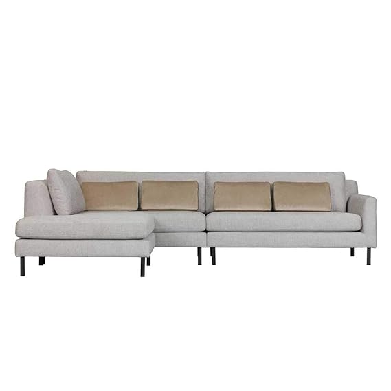 Pharao24 Eckcouch in hell Grau Webstoff