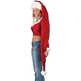 Funny Santa Hat Long Tail (Size: 61×11.8 Inch, color: red)
