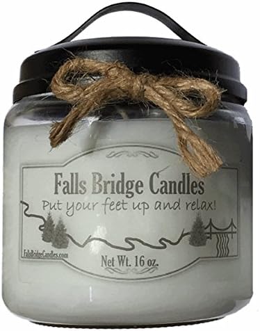 White Tea &amp; Ginger, 16 oz. Scented Jar Candle, Soy Blend, Falls Bridge Candles