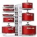 Vdomus Pot Rack Organizer with 3 DIY Methods, Pot Lid Organizer for Pans, Metal Kitchen Pot Racks, 8 pots and Pans Holder, Kitchen Storage Cabinet Organizer Cookware Storage, White