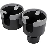 TNAIYH Car Double Cup Holder Expander, 2 in 1 Multifunctional Vehicle Cup Holder Adapter with Adjustable Base, Auto Drink Bot
