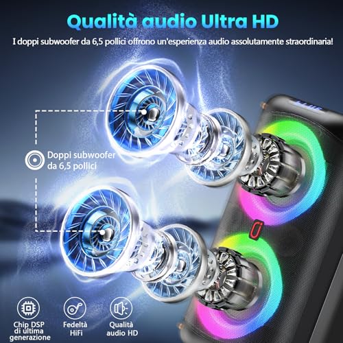 HWWR Karaoke with Microphone with 2 Wireless Microphones 10000 mAh Bluetooth 5.3 Speaker, 300 W PA System, Sing You Karaoke 2026 for Adults/Children for Parties, Family Meetings, Holidays