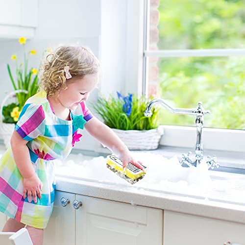 Scrub Sponge Non-Scratch Kitchen Cleaning Sponges for Dishes Reusable Heavy Duty Dishwashing Scrubbers Dual-Sided Scouring Pad, 8 Pack