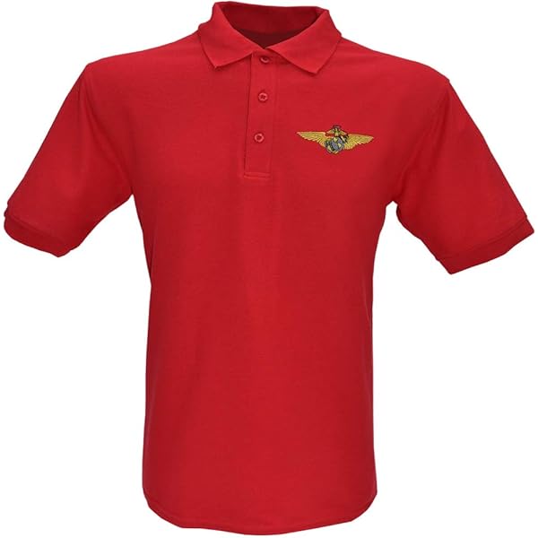 USMC Embroidered Mens Polo Shirt US Marine Corps Officially
