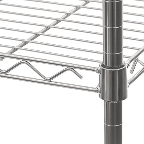 image for Seville Classics 5-Tier UltraZinc Steel Wire Shelving /w Wheels, 14