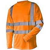 L&M® Hi Vis T Shirt ANSI Class 3 Reflective Safety Lime Orange Short Long Sleeve HIGH Visibility