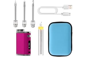 Electric soldering iron,ERYUE 1W-75W Outdoor Portable Electric Soldering Iron USB Rechargeable Wireless Solder Soldering Iron Kit Mini Handheld Replacement Tips Soldering Iron