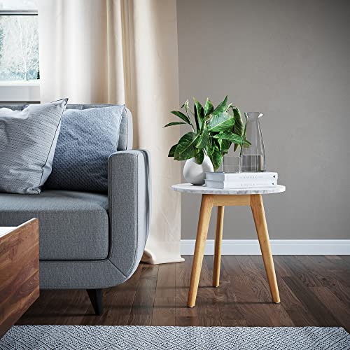 Nathan James Amalia Solid Wood Legs Accent End or Side Table, Light