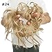 SEGO Tousled Updo Messy Bun Hair Piece Scrunchies Synthetic Wavy Bun Extensions Rubber Band Elastic Scrunchie Chignon Instant Ponytail Hairpiece for Women #24 Natural Blonde