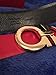 Salvatore Ferragamo Black/Red Reversible Big Gold Buckle Belt