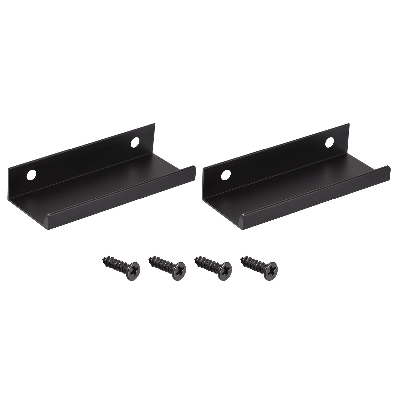 METALLIXITY Finger Edge Pull (80mm/3.15") 2Pcs, Aluminum Alloy Drawers Edge Pulls Back Mount Handle - for Home Kitchen Door Drawer, Black