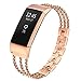 fastgo Compatible for Fitbit Charge 4/3 Bands, Premium Stainless Steel Rose Gold Mesh Watch Band, 5.5-7.5 inches, Adjustable