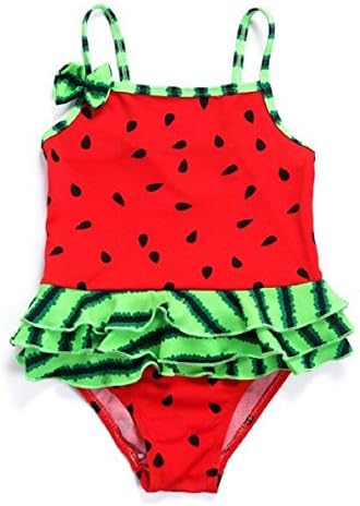 Baby Girls Toddlers 1 Piece Bikini Swimwear Swimsuit, Ships from US (2T, Red)