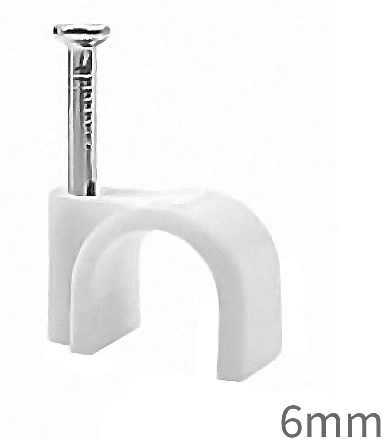 Round Cable Clips 6mm White Pack of 100 Amazon.co.uk DIY & Tools
