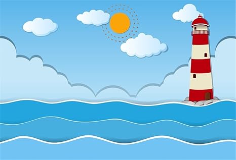 Amazon Com Csfoto 7x5ft Background For Cartoon Lighthouse Sea