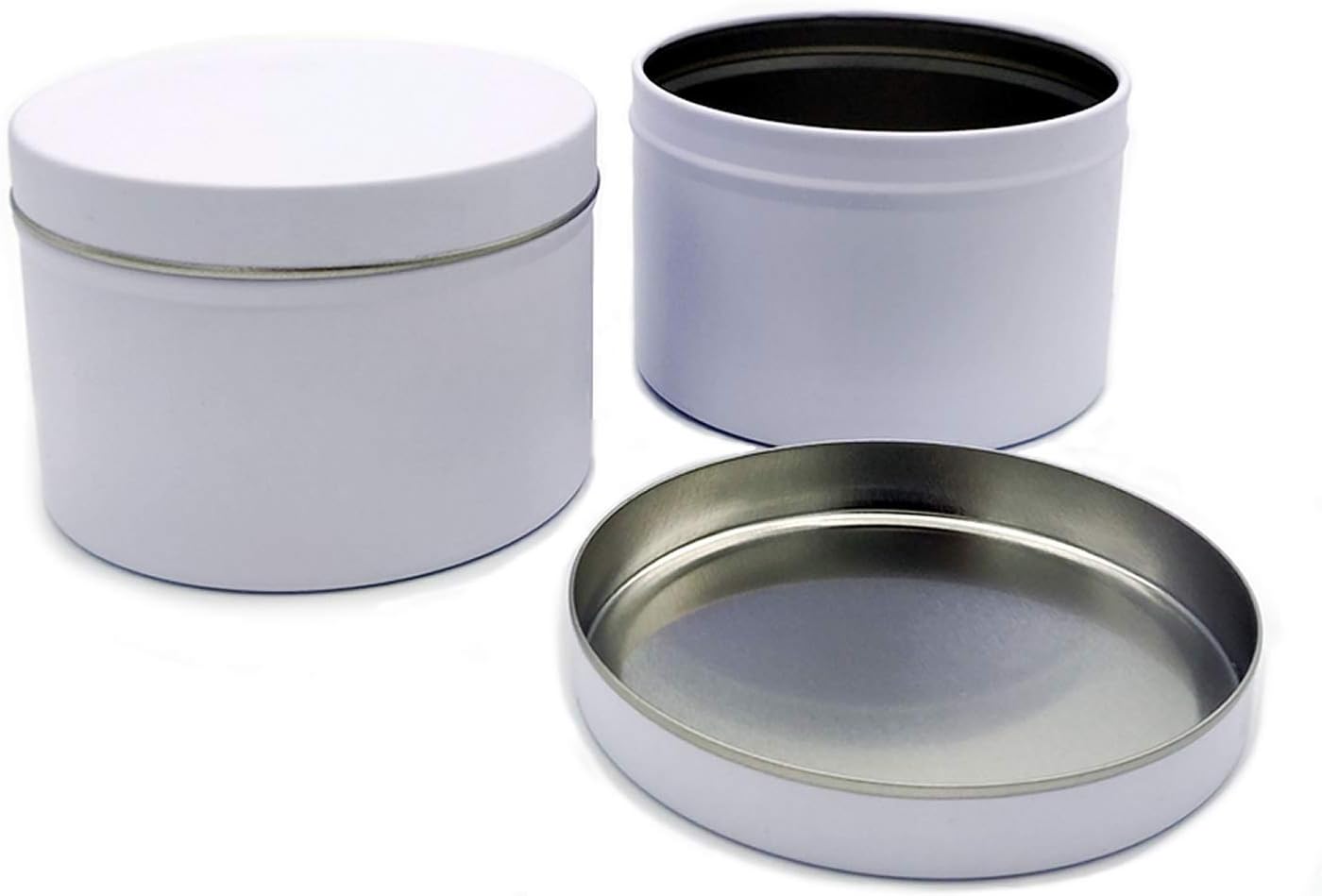 8 oz Tins Matte White (12 Pack)