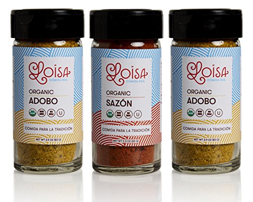 Loisa Sazón & Adobo Seasoning Variety Pack, Contains 2 Adobo & 1 Sazón Seasonings, USDA Organic, Non-GMO, No-MSG, No Preservatives, No Artificial Coloring, No Artificial Flavors - Thumbnail 6