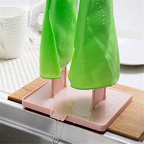 PPX Kitchen Rubber Gloves Racks Drain Towel Storage Holders Kitchen Sink Accessories Supplies Products Gear Items Stuff Kitchen Cleaning 2 Pairs(1 pair blue+1 pair pink) - Thumbnail 2