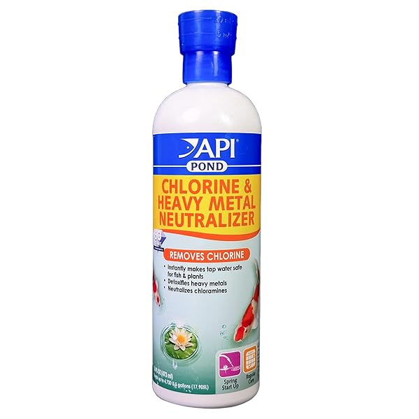 API POND CHLORINE & HEAVY METAL NEUTRALIZER POND WATER NEUTRALIZER 16-OUNCE BOTTLE