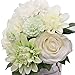 MISBEST Artificial Flowers with Vase,Faux Rose Dahlia Chrysanthemum in ins Style Vase, Faux Flower Arrangements for Home Decor Green