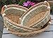 RT450100-3: Handwoven Wicker Storage Baset Curve Pole Handle Baskets in Brown (Set of 3)